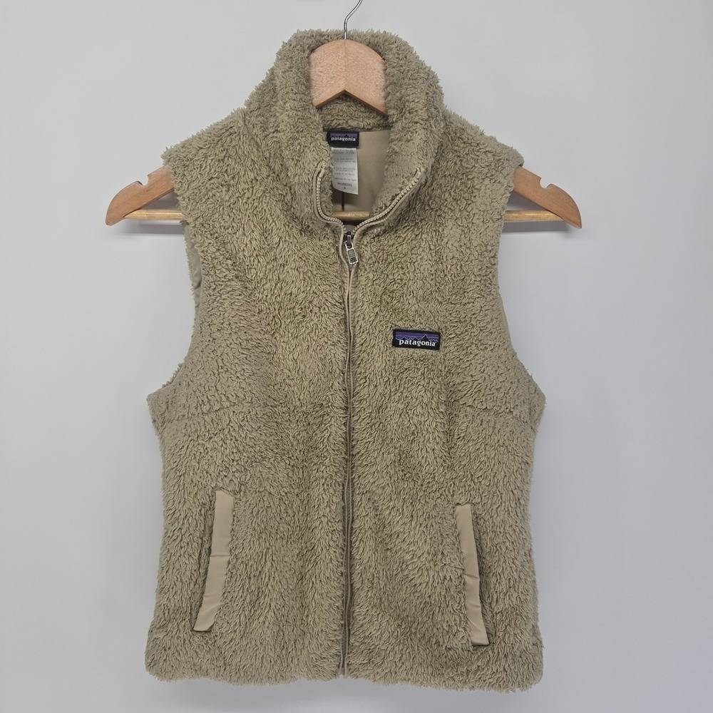 Patagonia Los Gatos Vest Womens S Tan Full Zip High Pile Fleece 25216 Outdoor